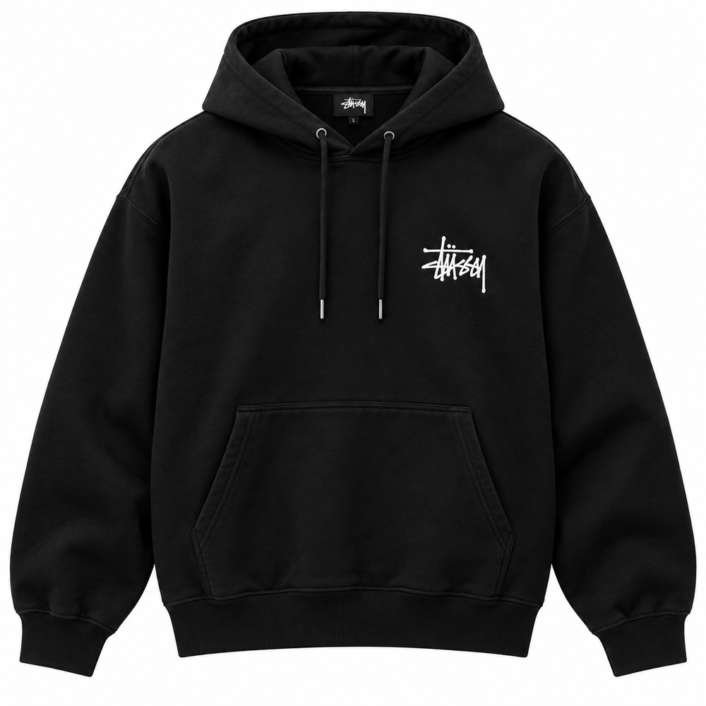 Stussy Stock Logo Hoodie Black