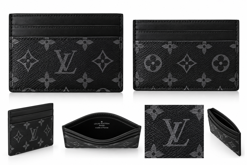 Louis Vuitton Monogram Card Holder Black